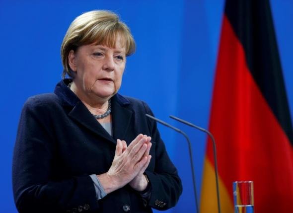 German Chancellor Angela addresses joint news conference in Berlin