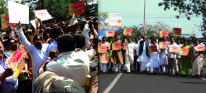 BJP protest against BJD