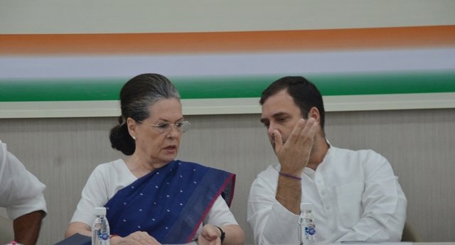 Congress leaders Rahul Gandhi and Sonia Gandhi during Congress Working Committee meeting in New Delhi on Aug 10, 2019. CWC to meet again, Sonia, Rahul opt out of selection process