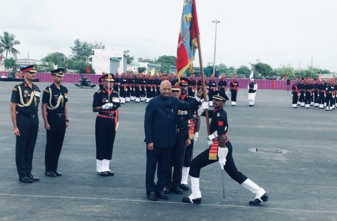 President of India Awards Colours to Corps of Army Air Defence