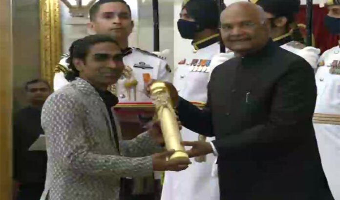 old medalist shuttler Pramod Bhagat receives Padma Shri award