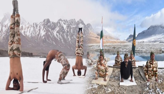 itbp-jawans-perform-yoga in-the-bitter-cold-of-ladakh on international-day-of-yoga